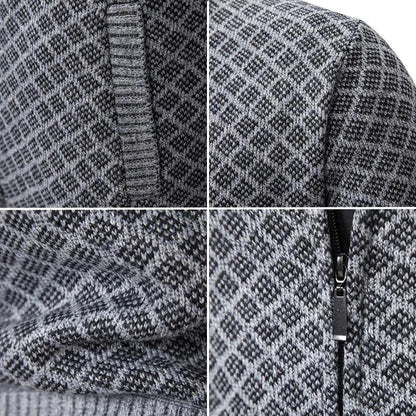 Men's Zip Front Cardigan Stand Collar