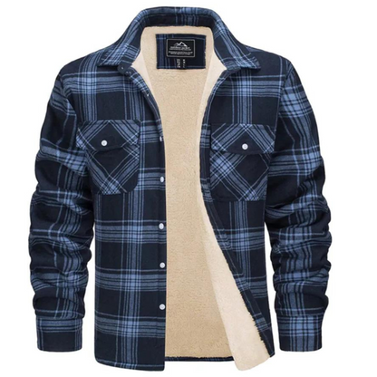Men's Plaid Sherpa Lined Jacket