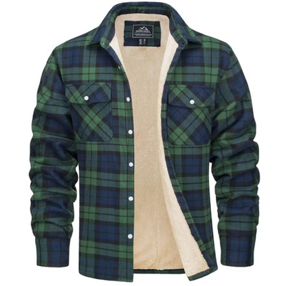 Men's Plaid Sherpa Lined Jacket