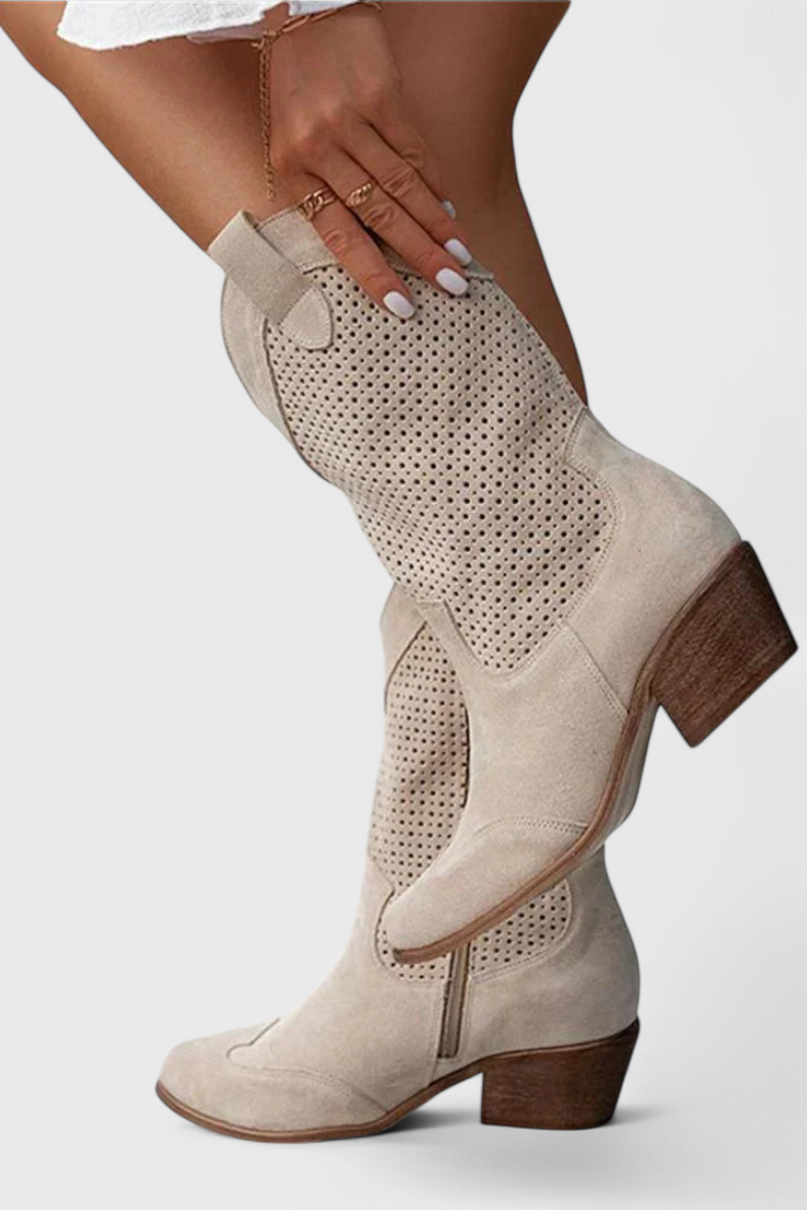 Women's Cowboy Ankle Boots Block Heel