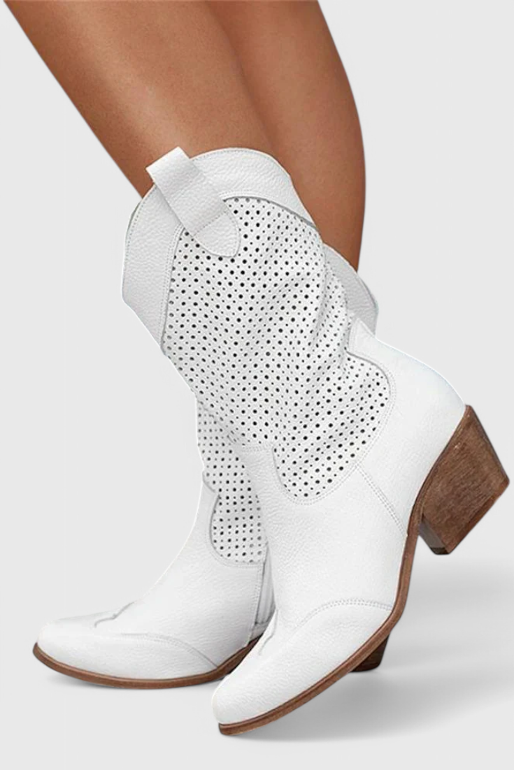Women's Cowboy Ankle Boots Block Heel