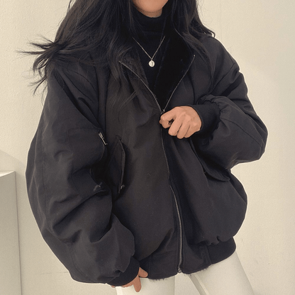 Ladies Cozy Fleece Zipper Winter Coat