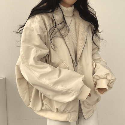 Ladies Cozy Fleece Zipper Winter Coat