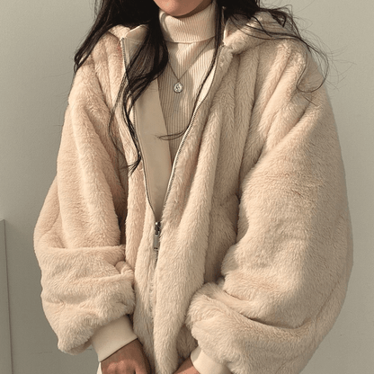Ladies Cozy Fleece Zipper Winter Coat