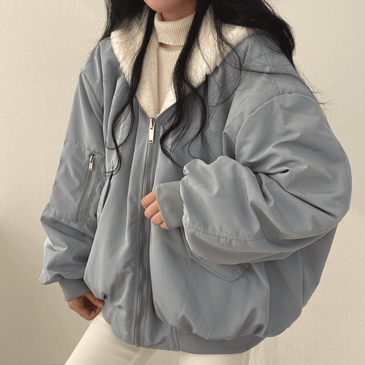 Ladies Cozy Fleece Zipper Winter Coat - VibreMode