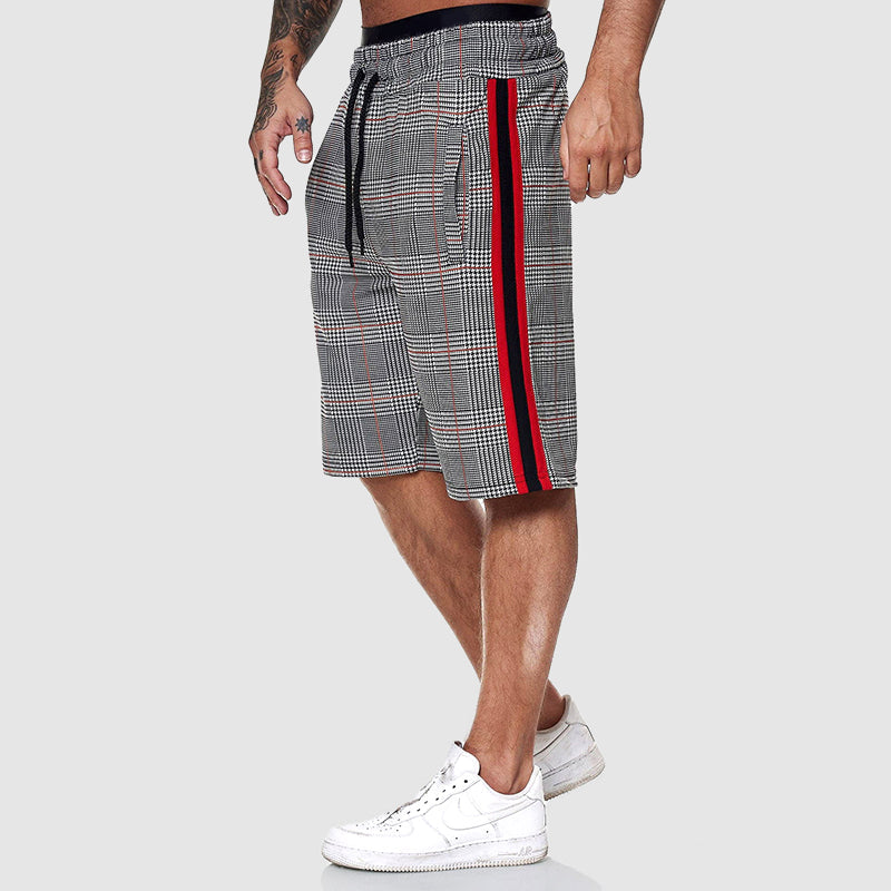 Men's Plaid Shorts Side Stripe - VibreMode
