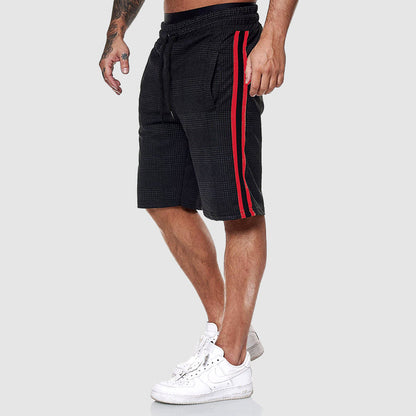 Men's Plaid Shorts Side Stripe