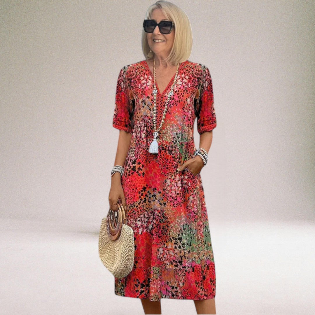 Women's Floral Spring Dress Elegant - VibreMode