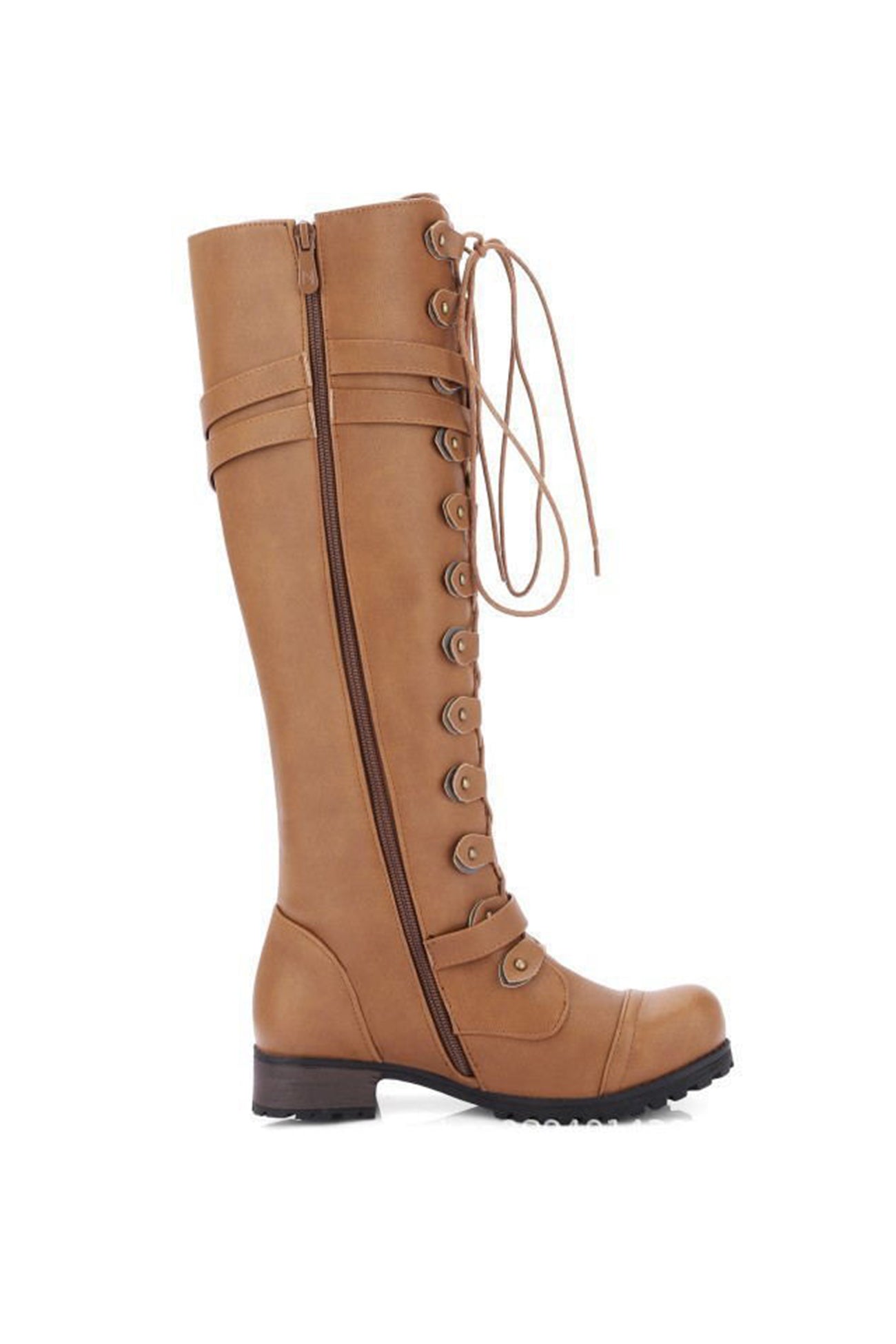 Women's Round-Toe Knee High Boots Black - VibreMode