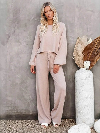 Women's Cropped Sweatshirt Lounge Set