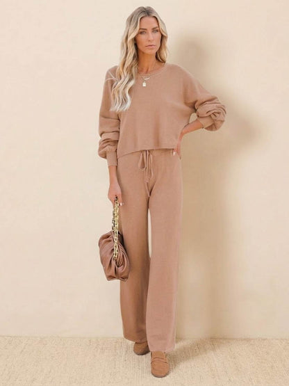 Women's Cropped Sweatshirt Lounge Set