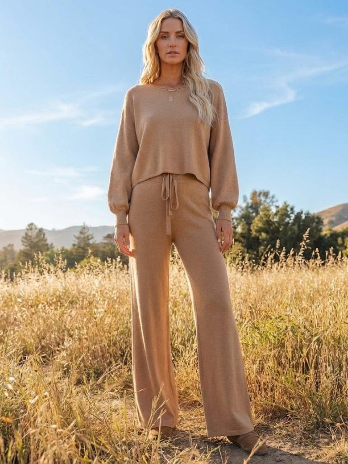 Women's Cropped Sweatshirt Lounge Set
