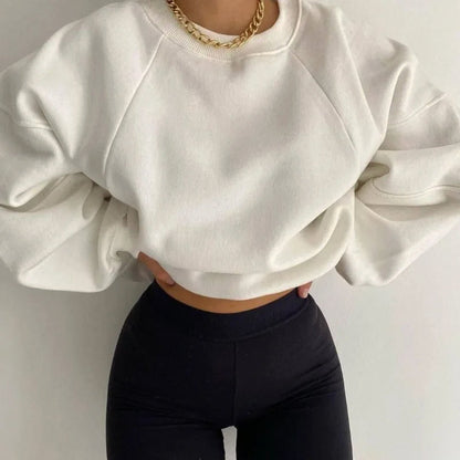 Women's Oversized Sweater Round Neck Long Sleeves Cozy