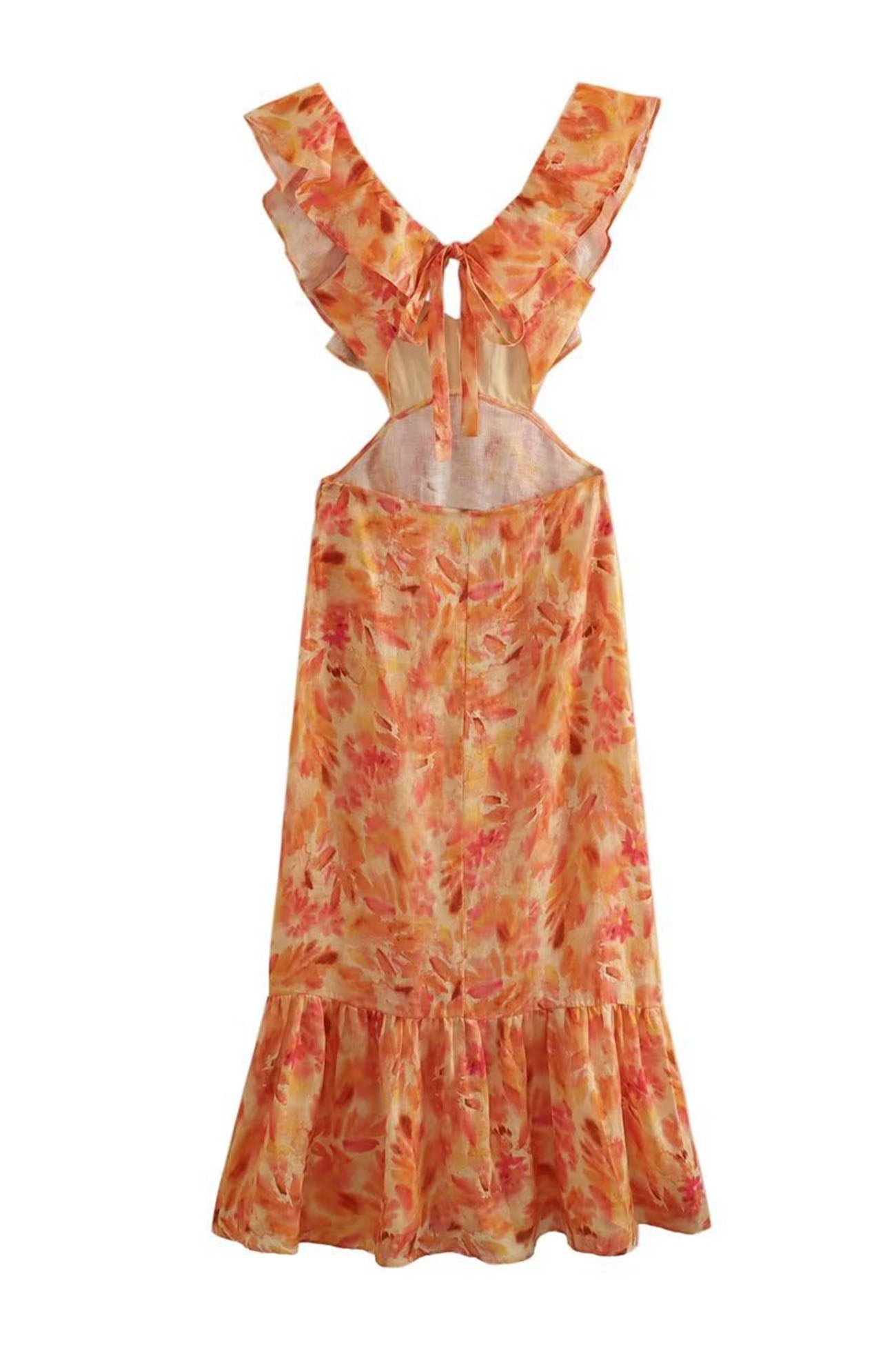 Women's Elegant Maxi Dress Sleeveless Ruffle Strap