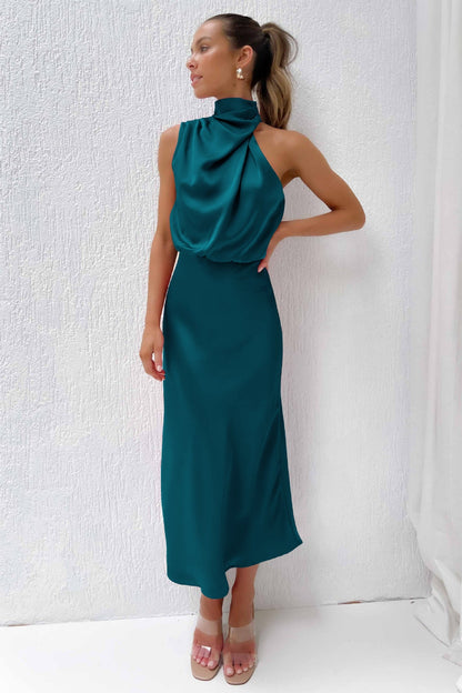 Women's Halter Neck Maxi Evening Dress