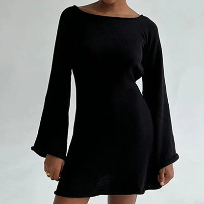 Cozy Sweater Mini Dress with Long Sleeves
