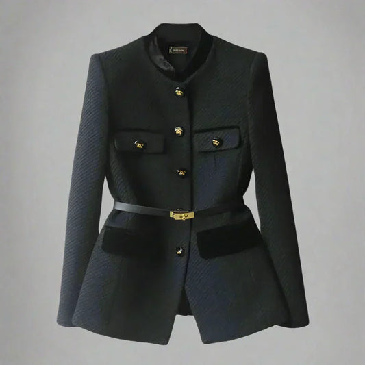 Women's Wool Coat Button Closure Warm Beige - VibreMode