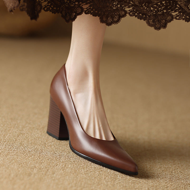 Elegant Women's High Heel Pumps Pointed Toe Office Shoes