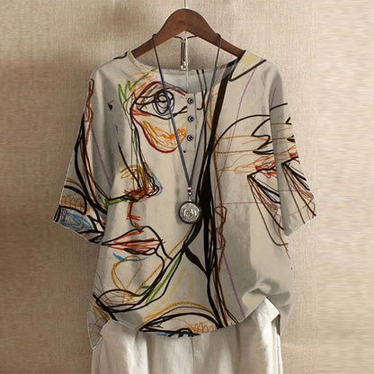Women's Floral Print Blouse Soft