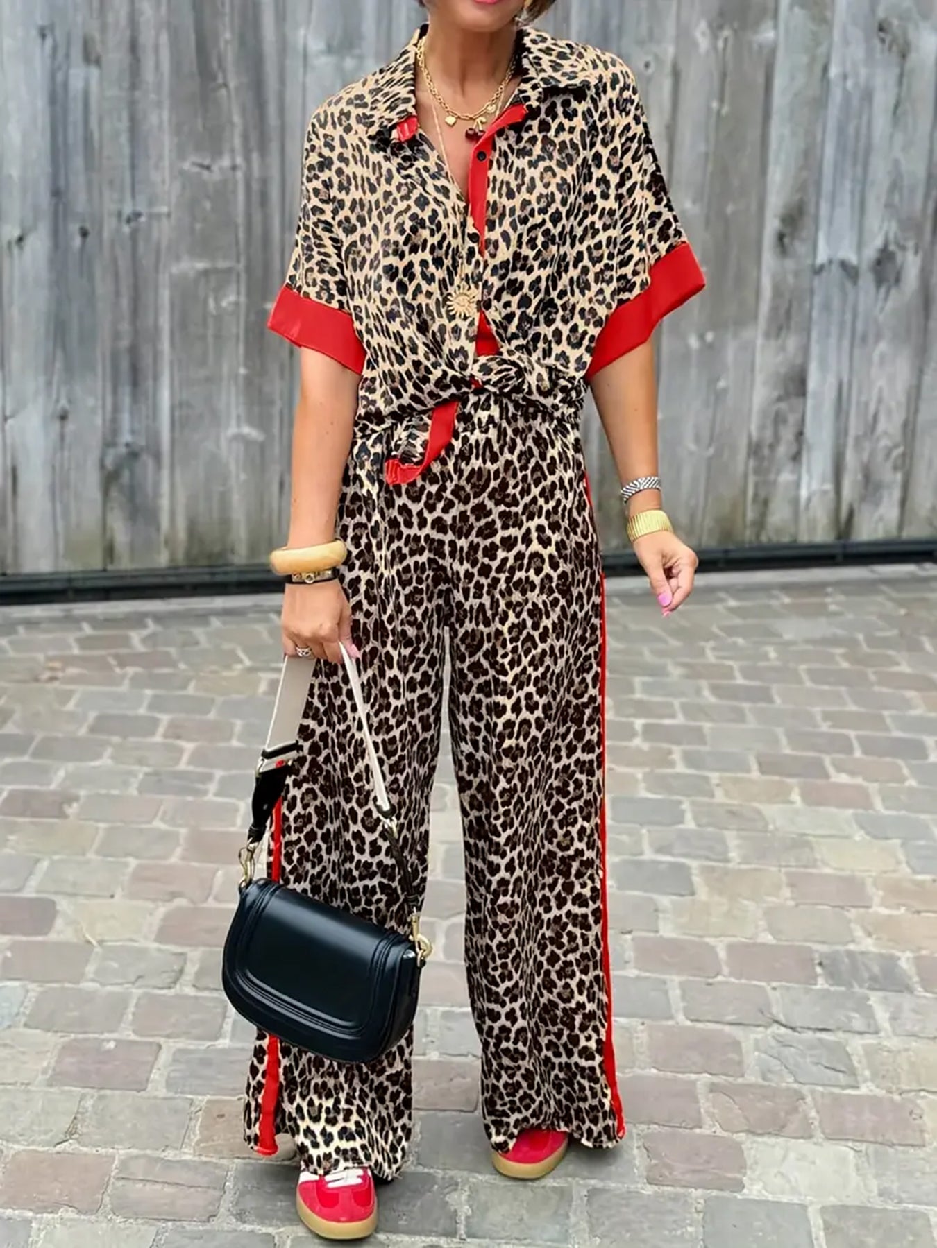 Women's Two Piece Collared Set - VibreMode