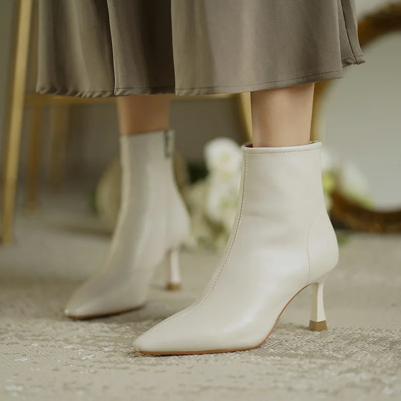 Women's Pointed Toe Ankle Boots Heel