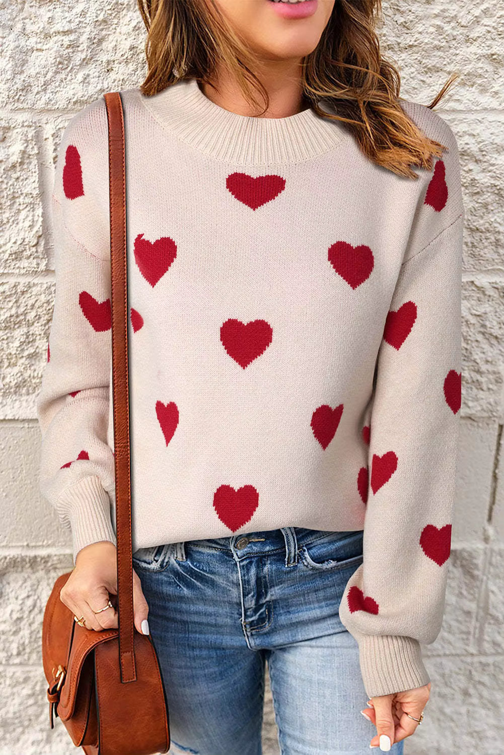 Women's Graphic Heart Pattern Sweater