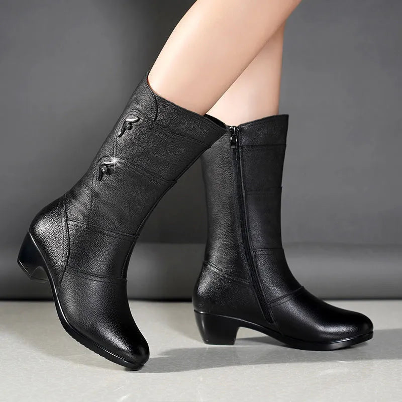 Women's Knee High Side Zip Boots