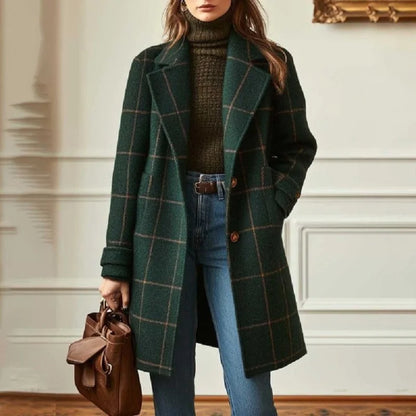 Valeria Women's Wool Plaid Coat