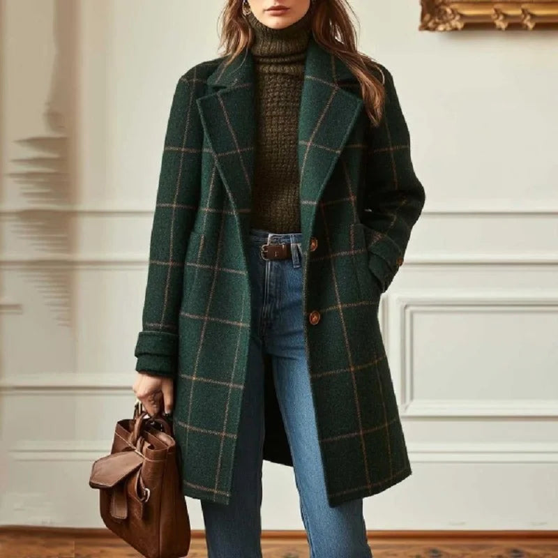 Women's Wool Plaid Coat