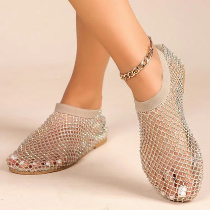 Women's Rhinestone Midnight Blue Flat Shoes