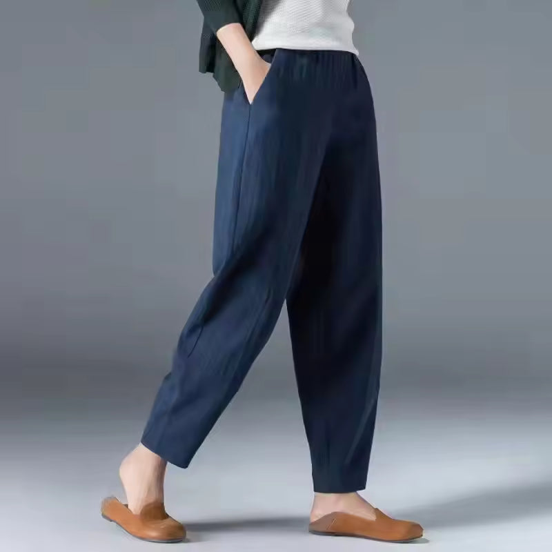 Women's Summer Trousers Elasticated Waistband - VibreMode