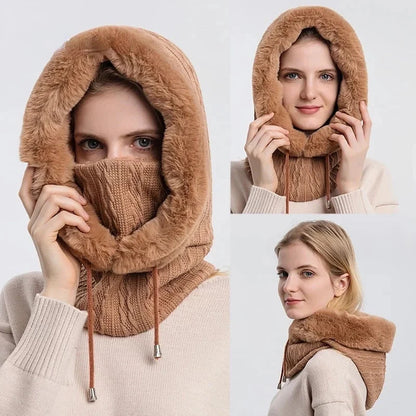 "Polar Embrace" Knitted Hood Caliboot