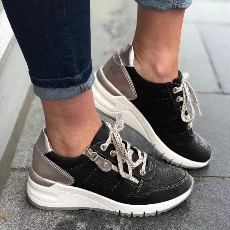 Ladies Lace-Up Platform Shoes