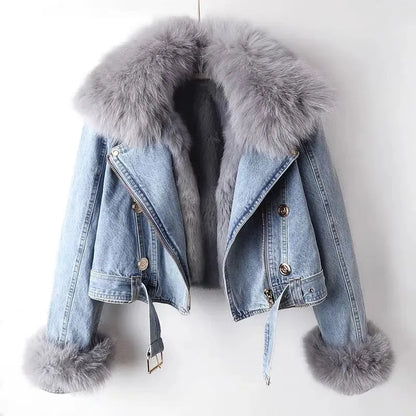 Denim Jacket Fur Lined Blue - VibreMode