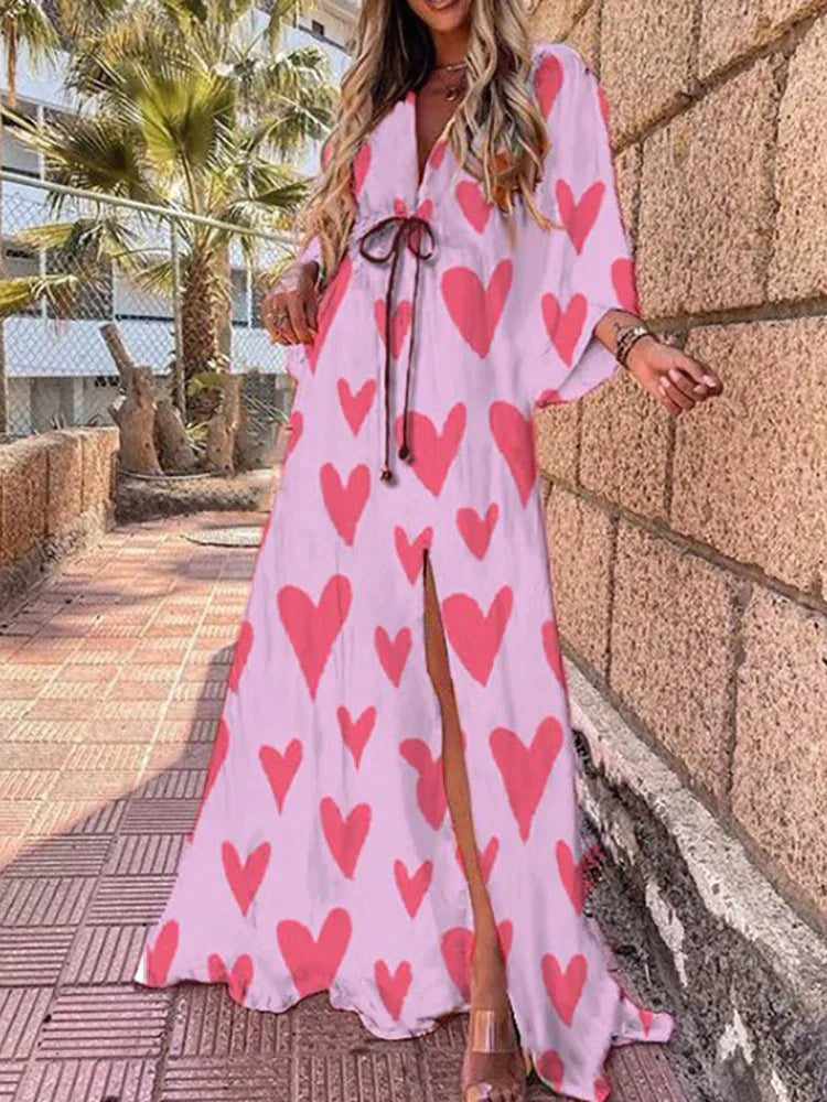 Women's Graphic Print Maxi Dress Colorful