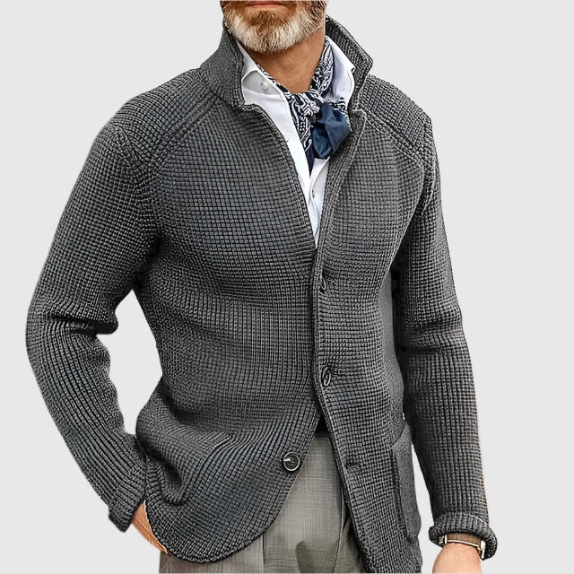 Men's Button Front Cardigan Stand Collar