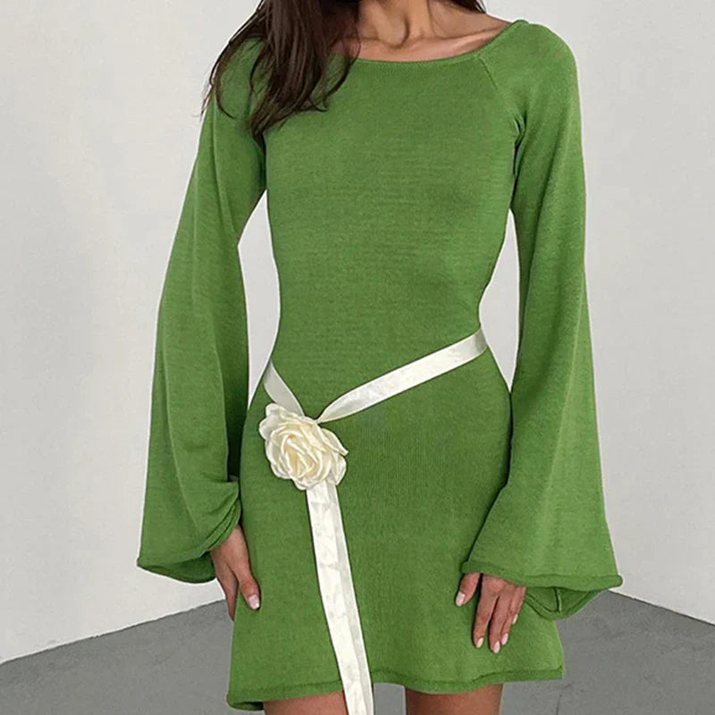 Cozy Sweater Mini Dress with Long Sleeves