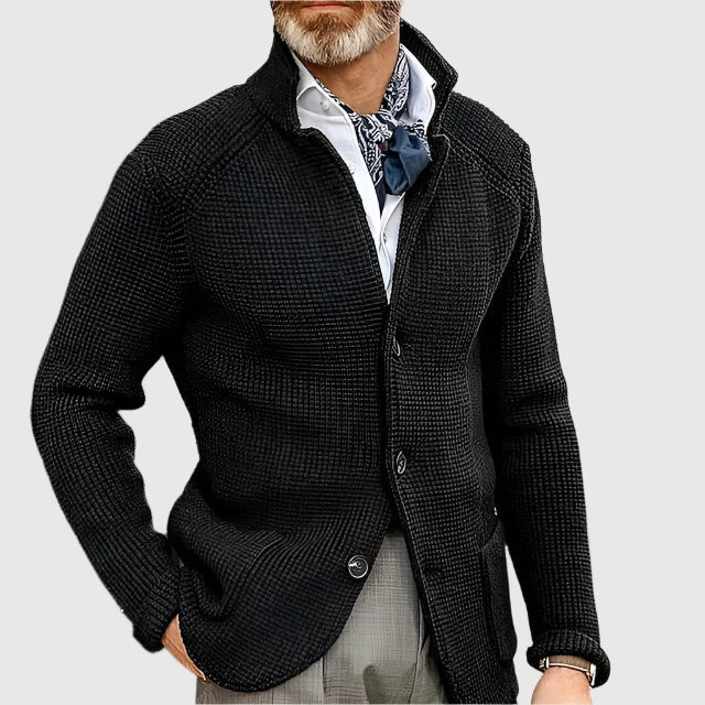 Men's Button Front Cardigan Stand Collar