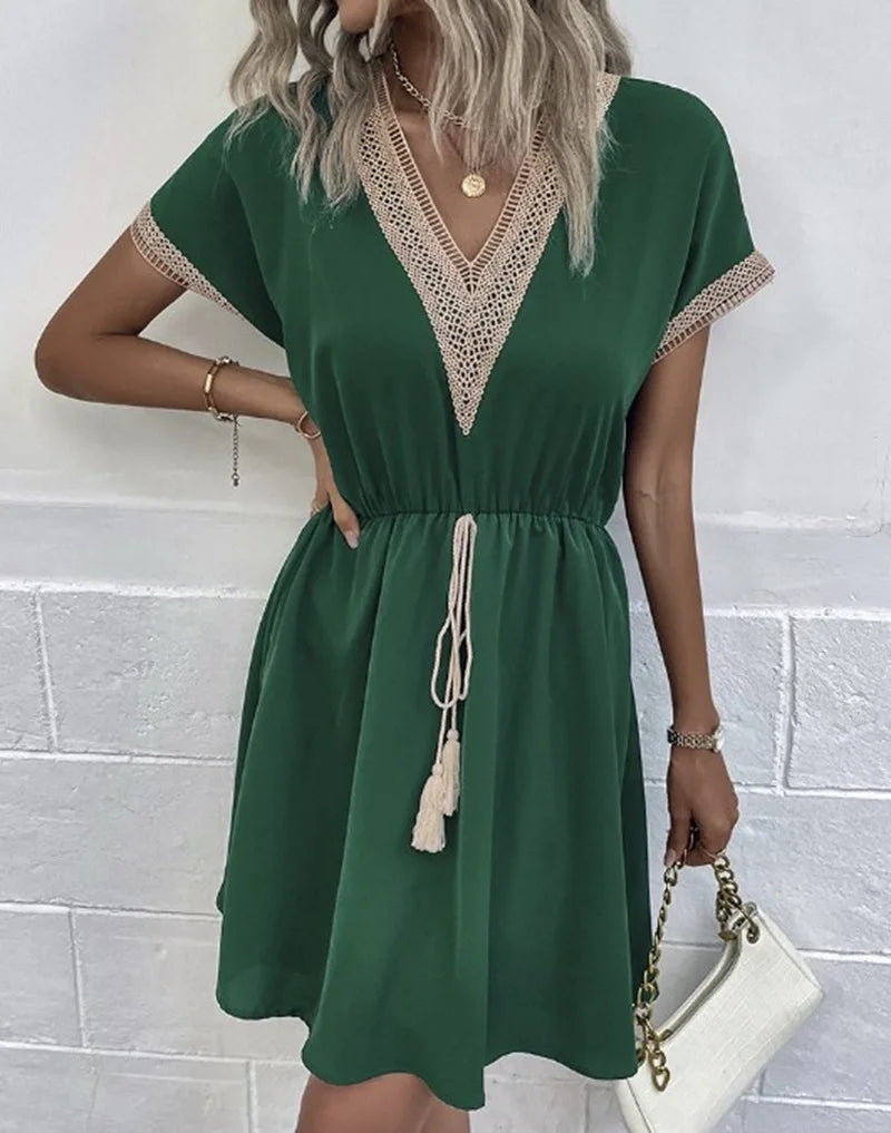 Relaxed Fit V Neck Floral Maxi Dress for Women