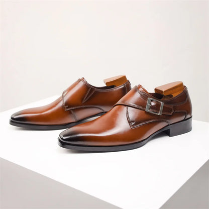 Men's Monk Strap Leather Shoe - VibreMode