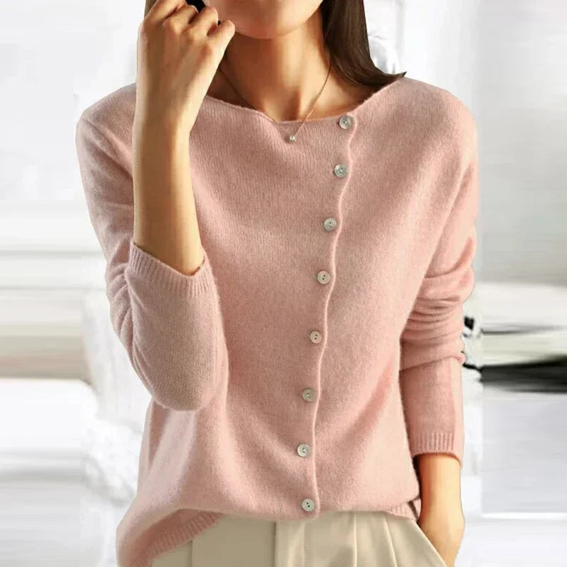 Women's Cashmere Cardigan Buttons Autumn Beige