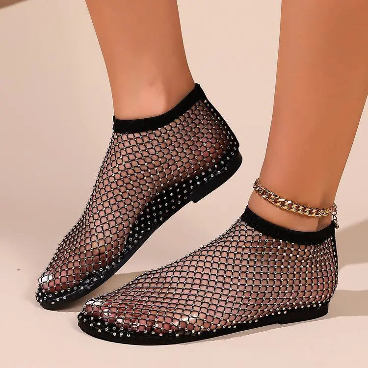 Women's Rhinestone Midnight Blue Flat Shoes