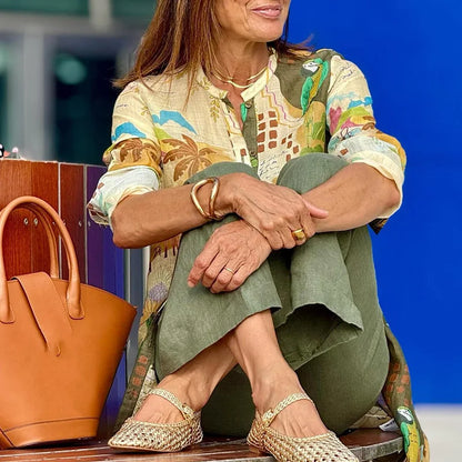 Women's Tunic And Wide Leg Pants Set