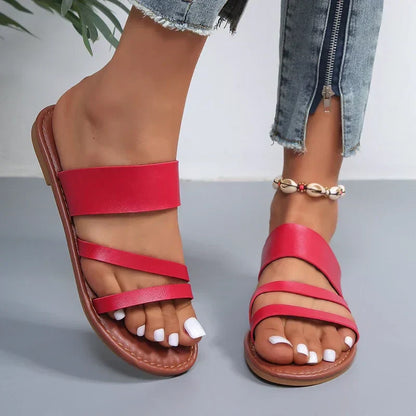 Women's Cushioned Flat Sandals Lilac