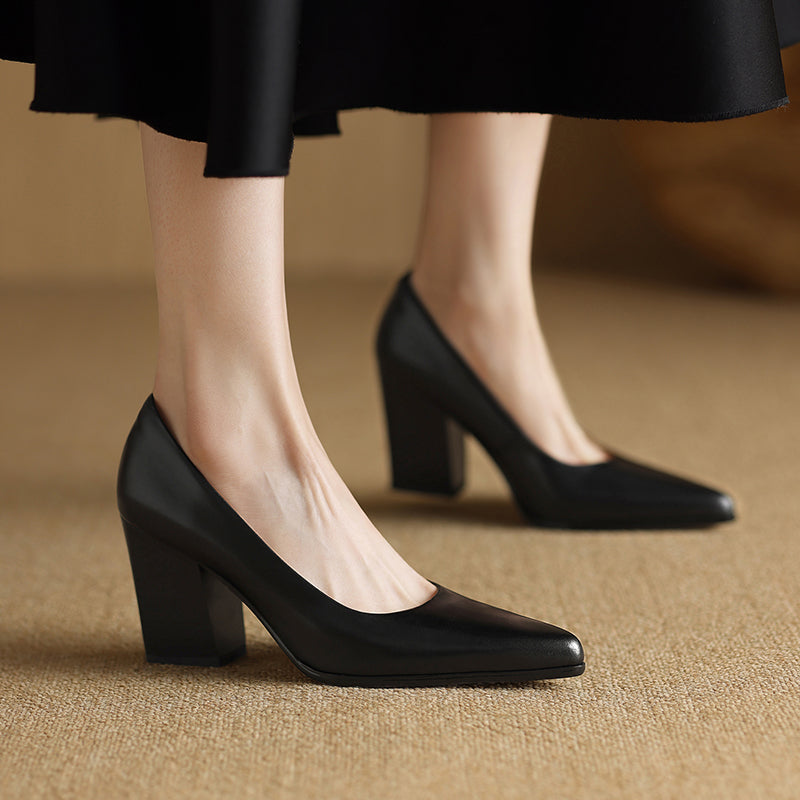 Venetia Women's Pointed Toe Block Heel Pumps