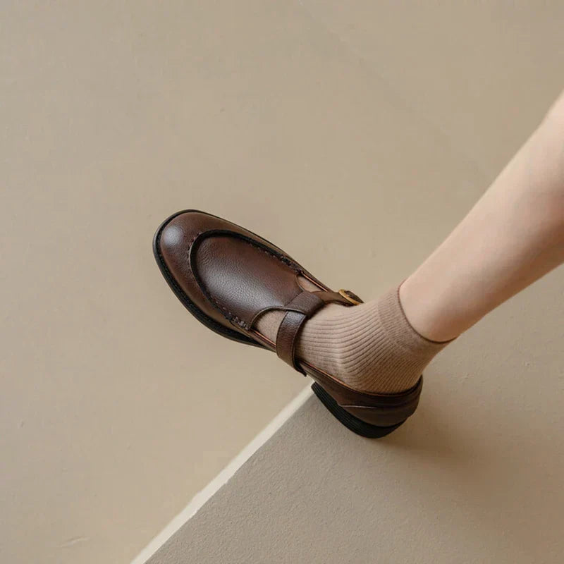 Women's Mary Jane Shoes Low Heel Round Toe Black