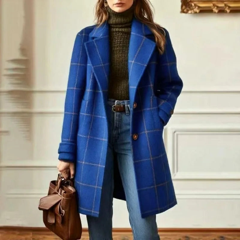 Women's Wool Plaid Coat