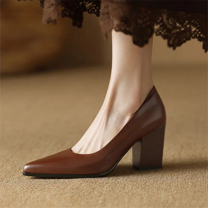 Venetia Women's Pointed Toe Block Heel Pumps