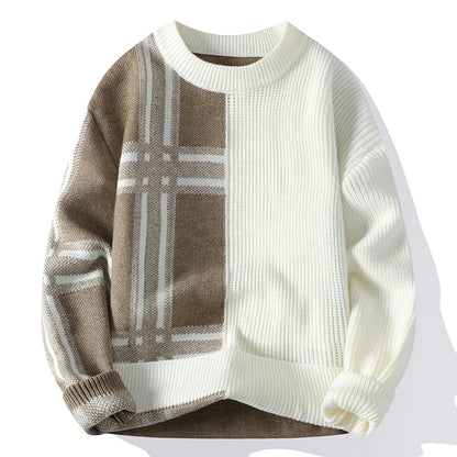 Men's Classic Plaid Relaxed Fit Sweater - VibreMode