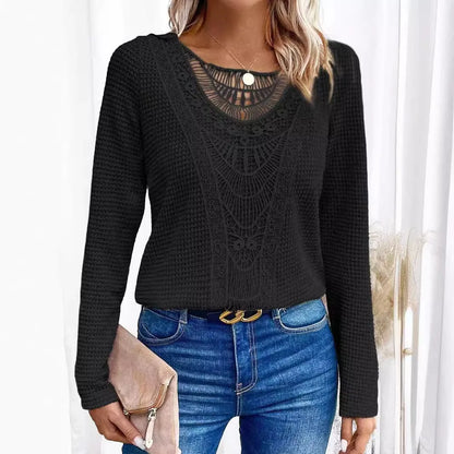 Women's Crochet Lace Sweater V-Neck